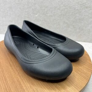 Crocs Kelli Work Slip Resistant Ballet Flats Black Womens Size 4 Everyday Casual